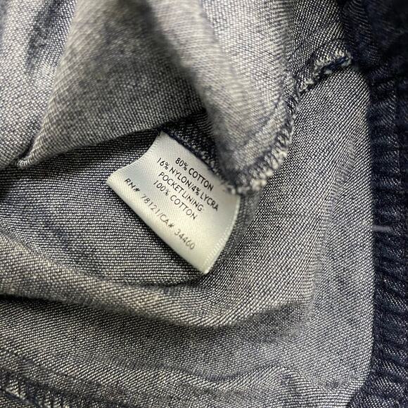 Eileen Fisher Denim Bomber Jacket Full Zip Casual Chic Western Boho Sz Small - Picture 3 of 6